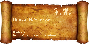 Huska Nándor névjegykártya